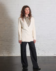 Linen Double Breasted Jacket in Ecru by Enza Costa-Enza Costa-Idlewild-Cincinnati