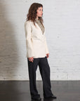Linen Double Breasted Jacket in Ecru by Enza Costa-Enza Costa-Idlewild-Cincinnati