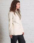 Linen Double Breasted Jacket in Ecru by Enza Costa-Enza Costa-Idlewild-Cincinnati