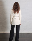 Linen Double Breasted Jacket in Ecru by Enza Costa-Enza Costa-Idlewild-Cincinnati