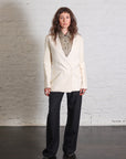 Linen Double Breasted Jacket in Ecru by Enza Costa-Enza Costa-Idlewild-Cincinnati