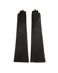 Long Leather Gloves in Black by Liviana Conti
