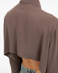 Long Sleeved Tunic Shirt in Brown by MM6 Maison Margiela-Tops-MM6-Idlewild