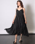 Maxi Slip Dress in Black by Sanctamuerte-Dresses-SANCTAMUERTE-Idlewild