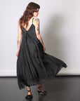 Maxi Slip Dress in Black by Sanctamuerte-Dresses-SANCTAMUERTE-Idlewild