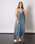 Maxi Slip Dress in Blue Matisse by Sanctamuerte-Dresses-SANCTAMUERTE-Idlewild