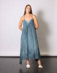 Maxi Slip Dress in Blue Matisse by Sanctamuerte-Dresses-SANCTAMUERTE-Idlewild