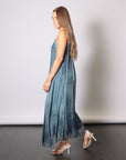 Maxi Slip Dress in Blue Matisse by Sanctamuerte-Dresses-SANCTAMUERTE-Idlewild