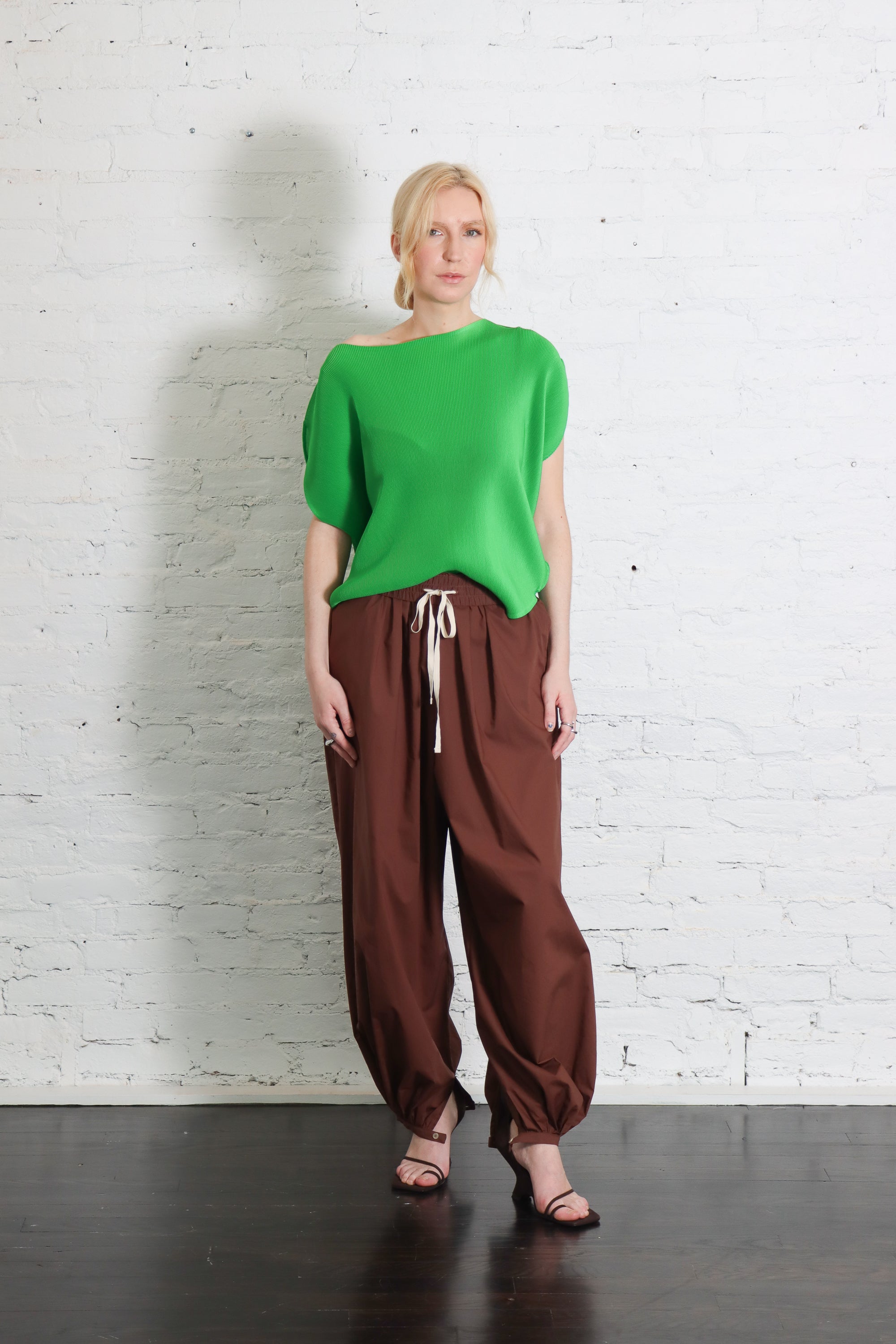 Mist April Top in Green by Pleats Please Issey Miyake – Idlewild