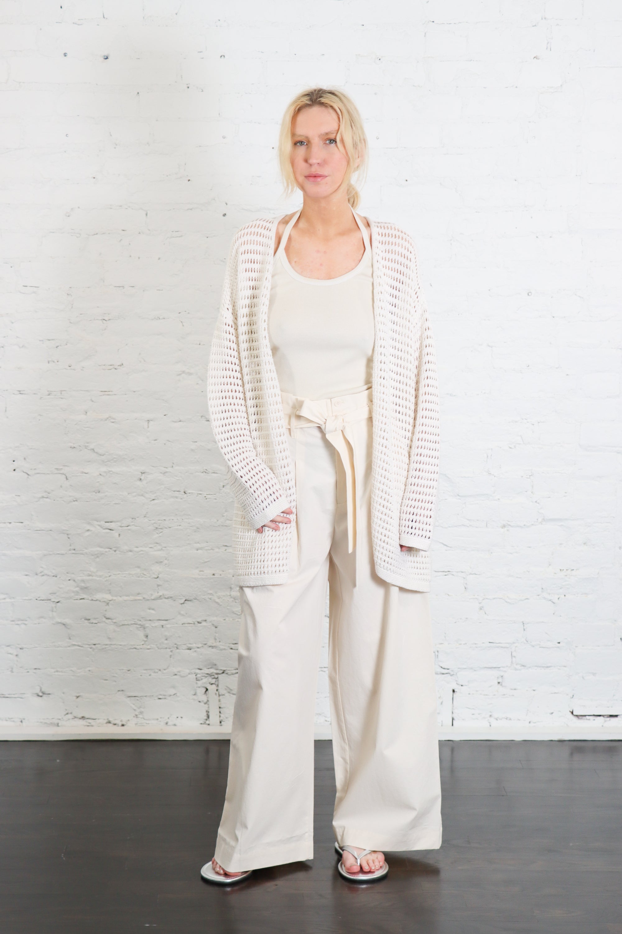 Net Cardigan in Bone by Lauren Manoogian