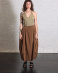 Nylon Lantern Skirt in Caramel Latte by Tibi-Tibi-Idlewild