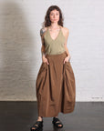 Nylon Lantern Skirt in Caramel Latte by Tibi-Tibi-Idlewild