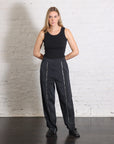 Nylon Zipper Trouser in Black by Tibi-Bottoms-Tibi-Idlewild