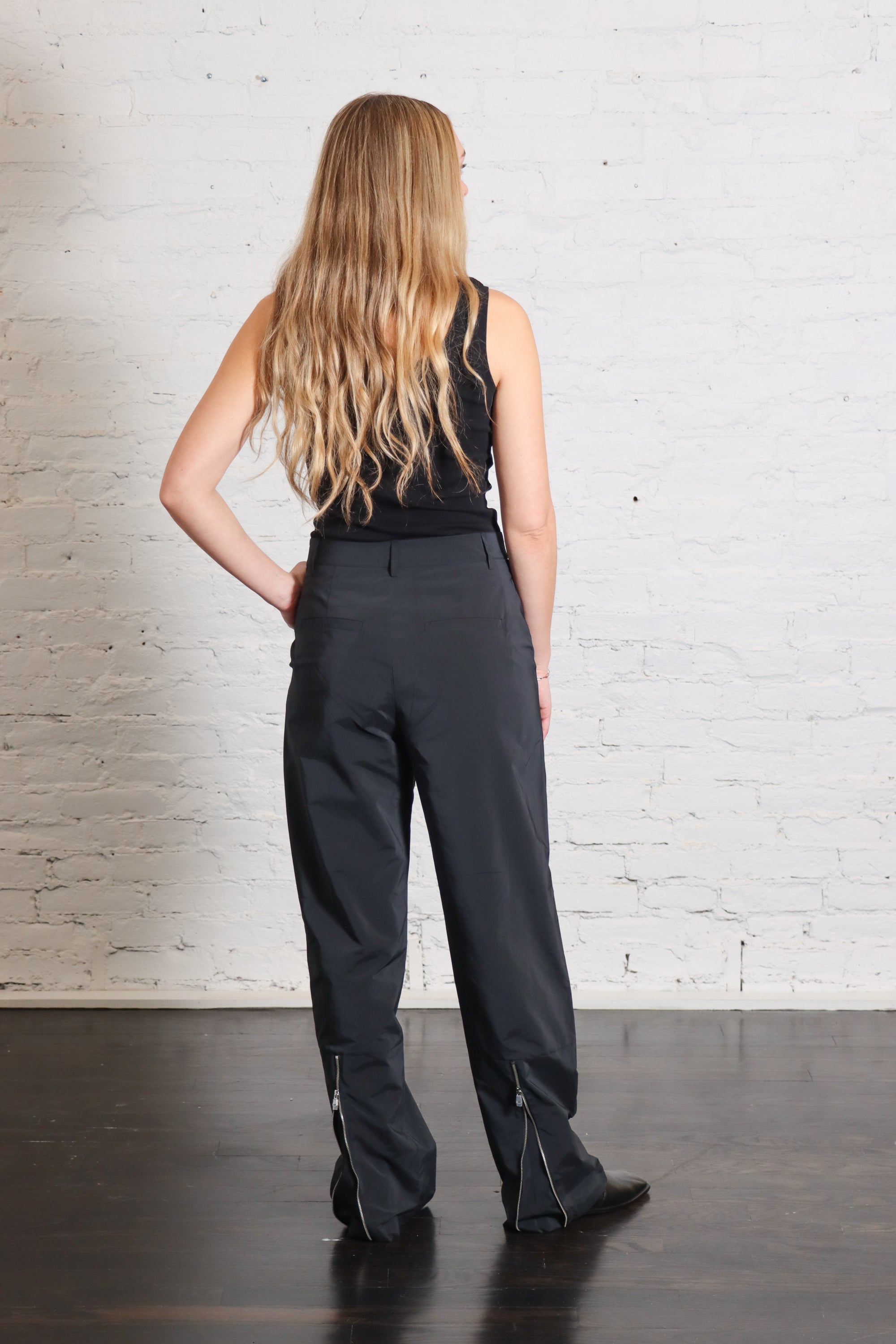 Nylon Zipper Trouser in Black by Tibi – Idlewild