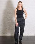 Nylon Zipper Trouser in Black by Tibi-Bottoms-Tibi-Idlewild