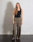 Nylon Zipper Trouser in Dark Taupe by Tibi-Bottoms-Tibi-Idlewild