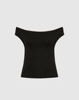 Organic Cotton Off Shoulder Top in Black by St. Agni-St. Agni-Idlewild-Cincinnati
