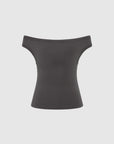 Organic Cotton Off Shoulder Top in Soot by St. Agni-St. Agni-Idlewild-Cincinnati