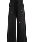 Paint Splatter Wide Leg Jeans in Black Splatter by MM6 Maison Margiela-Bottoms-MM6-Idlewild