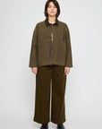 Panel Pockets Shirt Jacket - Waxed Edition in Olive Brown by 7115 by Szeki-7115 by Szeki-Idlewild-Cincinnati