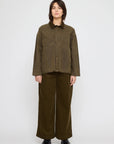 Panel Pockets Shirt Jacket - Waxed Edition in Olive Brown by 7115 by Szeki-7115 by Szeki-Idlewild-Cincinnati