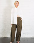 Papery Lantern Trouser in Olive Gray by 7115 by Szeki-7115 by Szeki-Idlewild-Cincinnati