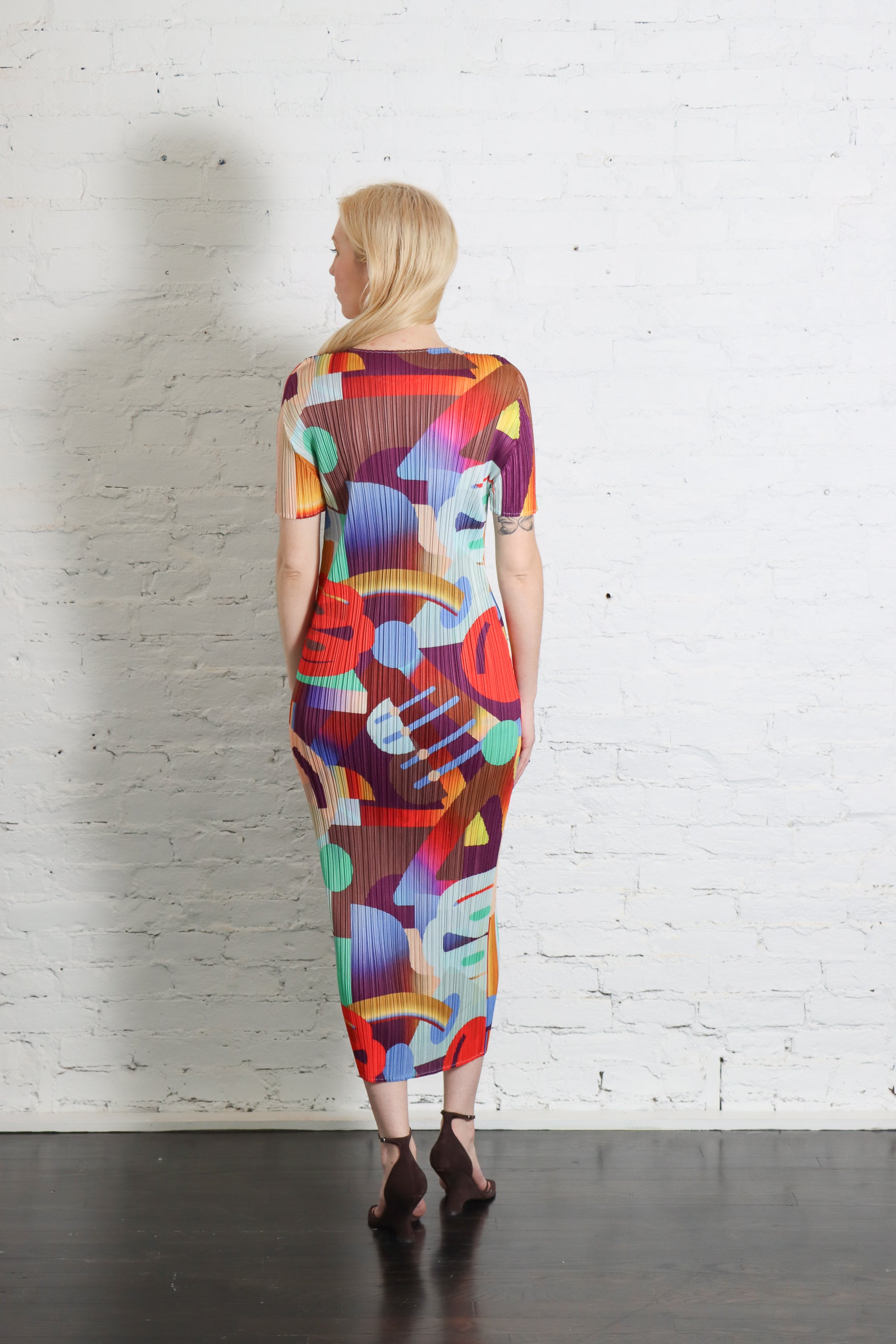 Playground Dress in Red by Pleats Please Issey Miyake
