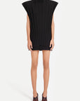 Pleated Belted Mini Dress in Black by MM6 Maison Margiela-Dresses-MM6-Idlewild