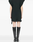 Pleated Belted Mini Dress in Black by MM6 Maison Margiela-MM6-Idlewild