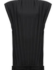 Pleated Belted Mini Dress in Black by MM6 Maison Margiela-MM6-Idlewild