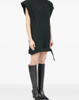 Pleated Belted Mini Dress in Black by MM6 Maison Margiela-MM6-Idlewild