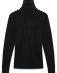 Quarter Zip Turtleneck in Black by 6397-6397-Idlewild