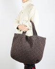 Quilted Crushed Tote in Espresso by Utility Canvas-Utility Canvas-Idlewild-Cincinnati