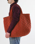 Quilted Crushed Tote in Espresso by Utility Canvas-Utility Canvas-Idlewild-Cincinnati