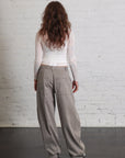 Reactive Garment Dyed Stretch Twill Sid Pant in Pewter by Tibi-Bottoms-Tibi-Idlewild