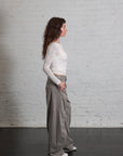 Reactive Garment Dyed Stretch Twill Sid Pant in Pewter by Tibi-Bottoms-Tibi-Idlewild