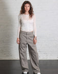 Reactive Garment Dyed Stretch Twill Sid Pant in Pewter by Tibi-Bottoms-Tibi-Idlewild