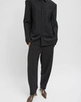 Recycled Tropical Wool Detached Shirt in Black by Tibi-Tibi-Idlewild