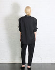 Recycled Tropical Wool Detached Shirt in Black by Tibi-Tibi-Idlewild-Cincinnati