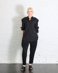 Recycled Tropical Wool Detached Shirt in Black by Tibi-Tibi-Idlewild-Cincinnati