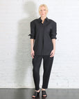 Recycled Tropical Wool Detached Shirt in Black by Tibi-Tibi-Idlewild-Cincinnati