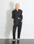 Recycled Tropical Wool Detached Shirt in Black by Tibi-Tibi-Idlewild-Cincinnati