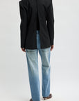 Recycled Tropical Wool Tuxedo Zip Blazer in Black by Tibi-Tibi-Idlewild-Cincinnati