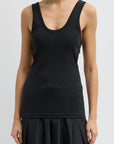 Ribbed T Racerback Tank in Black by Tibi-Tibi-Idlewild-Cincinnati
