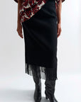 Blaine Fringe Skirt in Black by Rodebjer