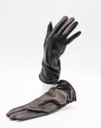 Ruched Lambskin Cashmere Lined Gloves in Black by Gloves Forino 1899-Gloves Forino 1899-Idlewild-Cincinnati