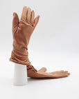 Ruched Lambskin Cashmere Lined Gloves in Camel by Gloves Forino 1899-Gloves Forino 1899-Idlewild-Cincinnati