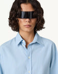 Tie-back Shirt in Blue Stripe by MM6 Maison Margiela