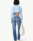 Tie-back Shirt in Blue Stripe by MM6 Maison Margiela