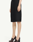 Satin Midi Skirt in Black by MM6 Maison Margiela